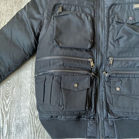 Men’s Gifts of Fortune Black Nylon Anarchy Bomber Jacket Size Medium - Picture 2 of 8